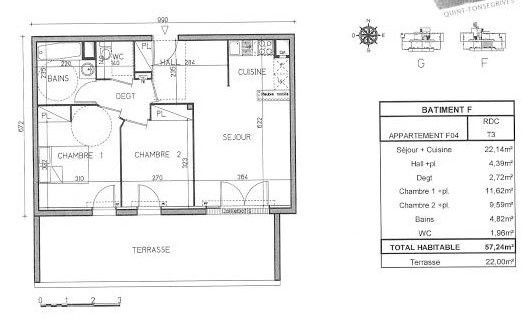 Appartement à louer à Quint fonsegrives, 57,24 m², 3 pièces – photo 2 sur 13